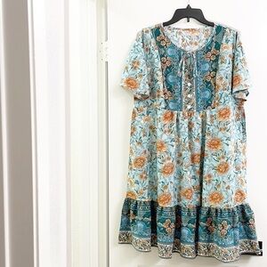 SHEIN Curve multicolored floral print plus size dress